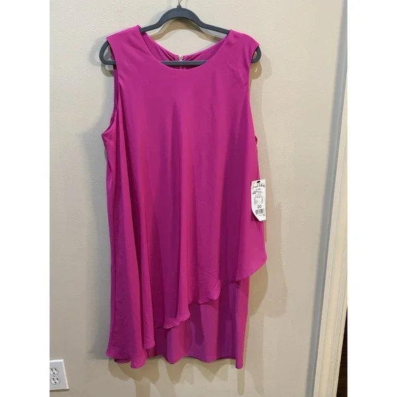 Joseph Ribkoff Neon Pink Asymmetrical Size 20 Flowy 3056 - Picture 2 of 10